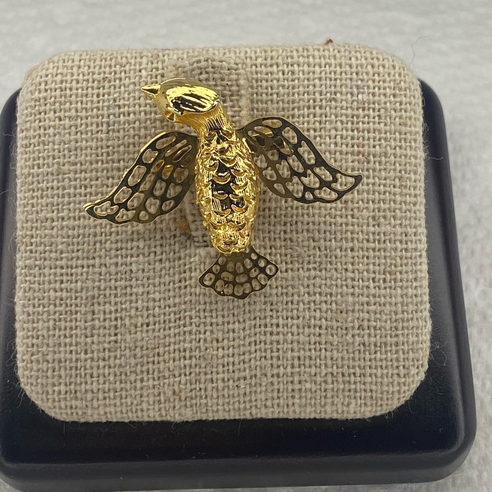 Gold Bird Brooch